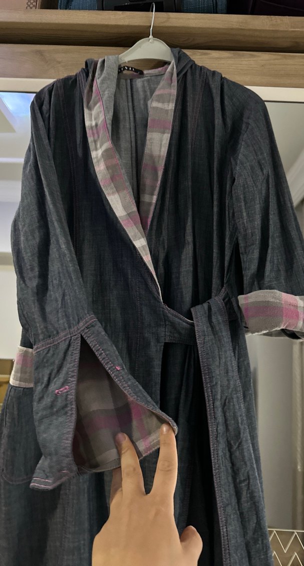 Gri Bohem Uzun Kadın kap - Görsel 2