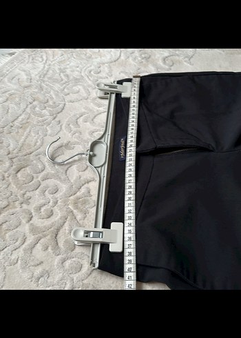 Kadın Siyah Kumaş Pantolon, Orta Boy, Tokalı - Görsel 2