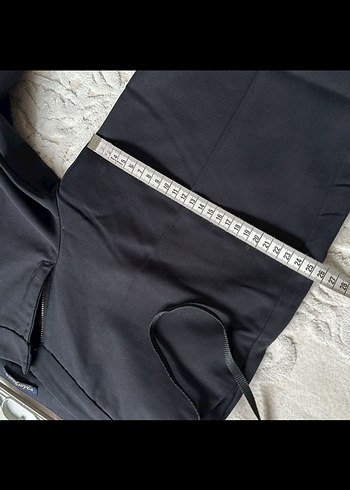 Kadın Siyah Kumaş Pantolon, Orta Boy, Tokalı - Görsel 5