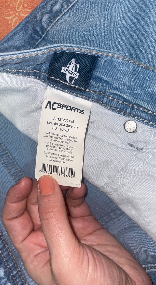 Mavi Bağlama Desenli Normal Boy erkek Kot Pantolon 32/30 beden - Görsel 3