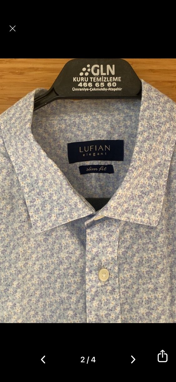 Gri Keten Düğmeli Erkek Gömlek - Görsel 2