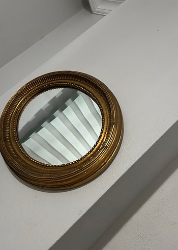 Parlak Altın Renk Yuvarlak Duvar Aynası - Görsel 2