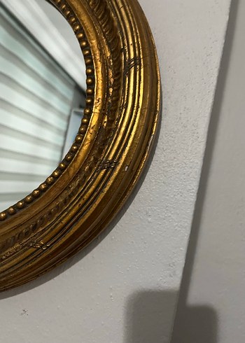 Parlak Altın Renk Yuvarlak Duvar Aynası - Görsel 4