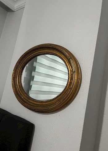 Parlak Altın Renk Yuvarlak Duvar Aynası - Görsel 3