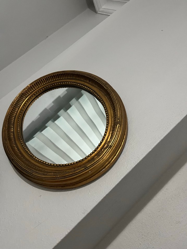Parlak Altın Renk Yuvarlak Duvar Aynası - Görsel 2