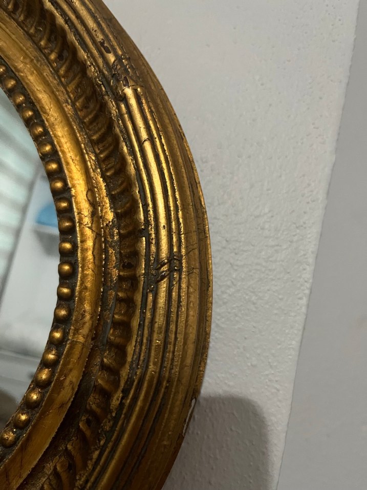 Parlak Altın Renk Yuvarlak Duvar Aynası - Görsel 5