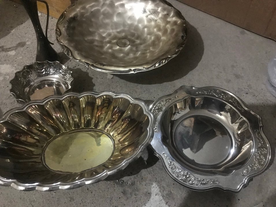 Vintage gümüş  Renk Parlak Tabak - Görsel 3