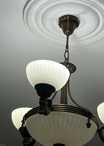 Beyaz Camlı Klasik Avize - Görsel 2