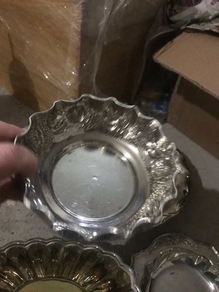 Parlak gümüş Renkli Klasik Tabak alman gümüşü yazıyor - Görsel 2