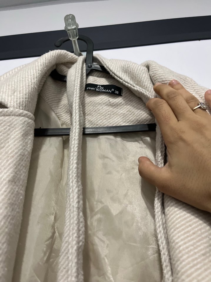 Bej Kadın kaşe Kaban - Görsel 4