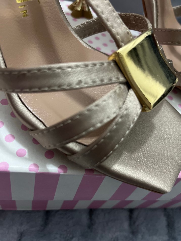 Bej Stiletto Kadın Abiye Ayakkabı - Görsel 2