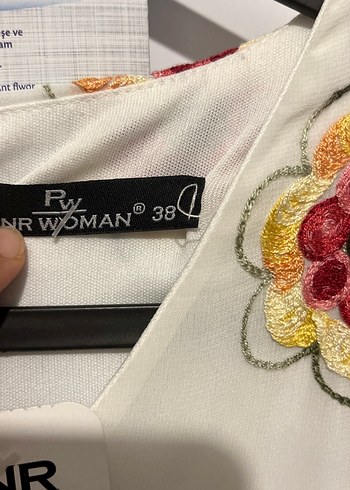 Nakışlı Beyaz Uzun Bohem Elbise - Görsel 3