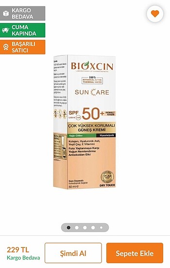 Bioxcin renkli güneş kremi