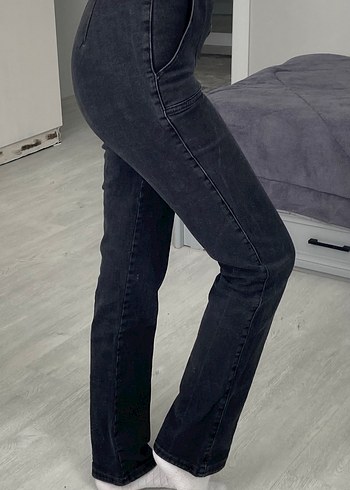Fermuarlı Füme Kadın Jean - Görsel 6