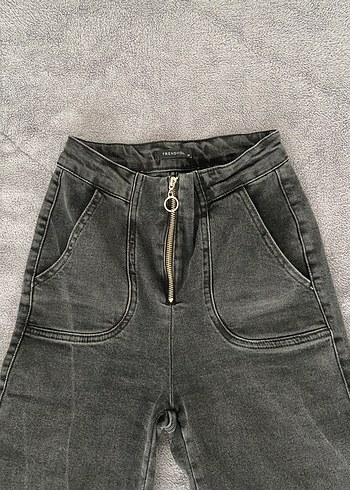 Fermuarlı Füme Kadın Jean - Görsel 8