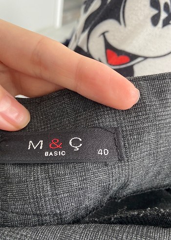 Vintage Düğmeli Gri Kumaş Kadın Pantolon - Görsel 6