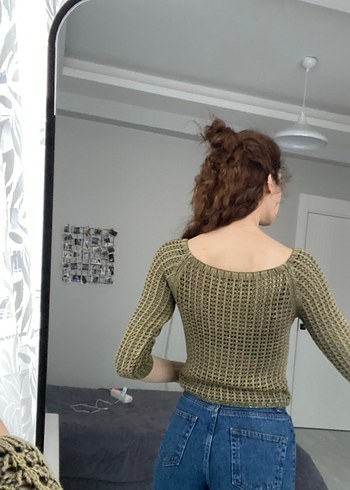 Haki Renkli Kadın Triko Kazak - Görsel 4