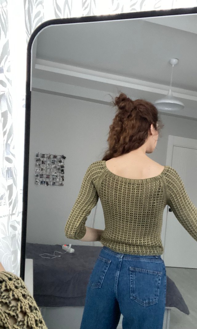 Haki Renkli Kadın Triko Kazak - Görsel 4