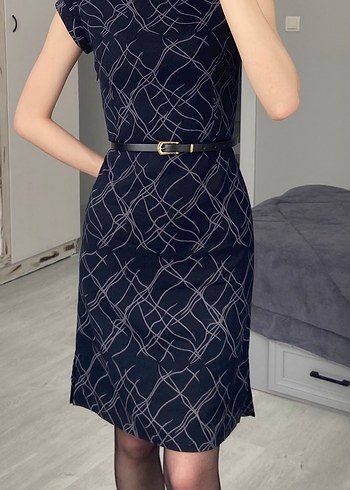 Kadın Lacivert Midi Kalem Elbise - Görsel 2