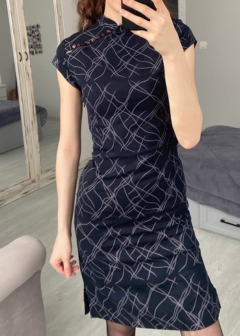 Kadın Lacivert Midi Kalem Elbise - Görsel 4