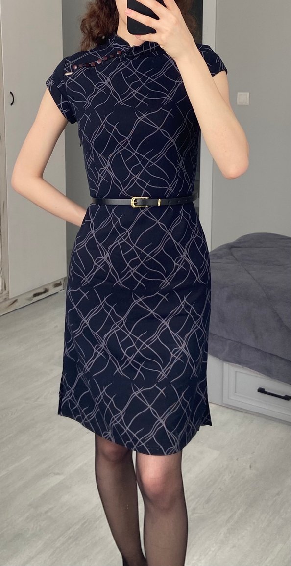 Kadın Lacivert Midi Kalem Elbise - Görsel 2