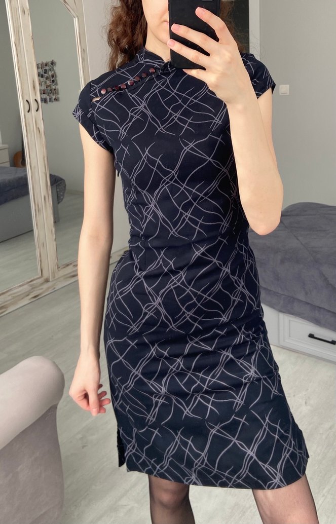 Kadın Lacivert Midi Kalem Elbise - Görsel 4