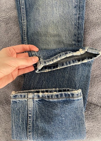 Bol Kesim Kadın Kot Pantolon - Görsel 9