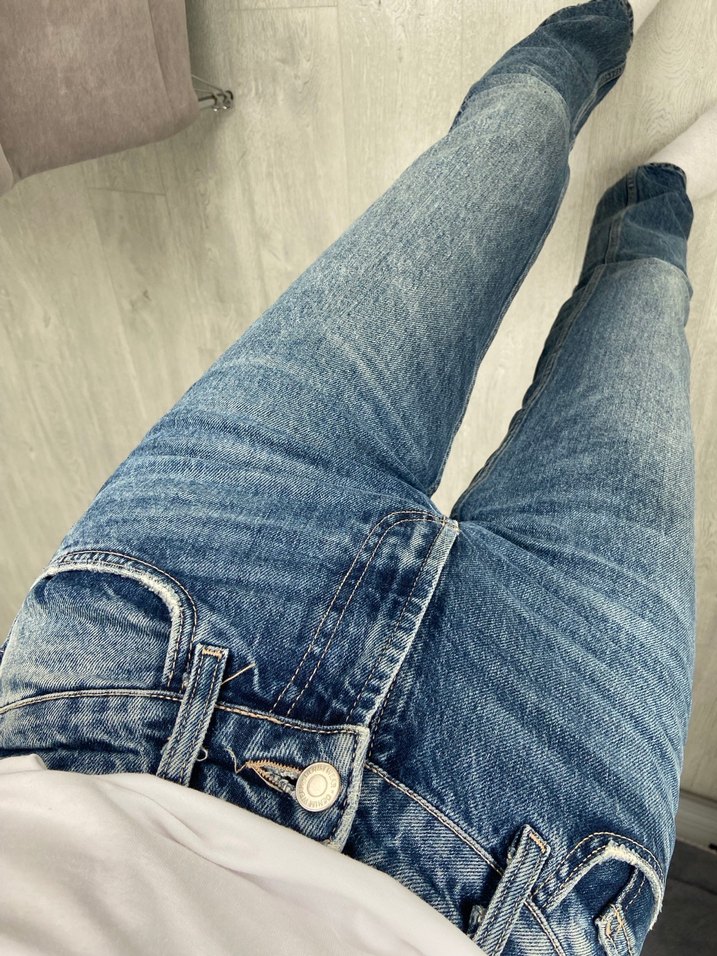 Bol Kesim Kadın Kot Pantolon - Görsel 5