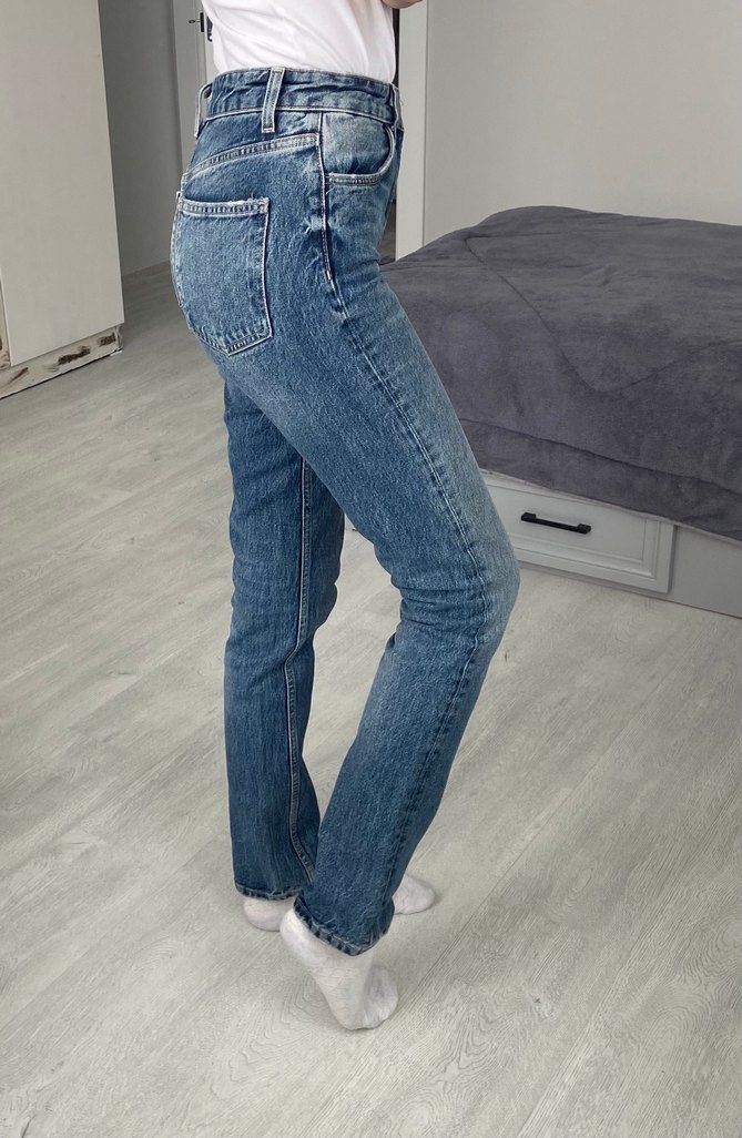 Bol Kesim Kadın Kot Pantolon - Görsel 4