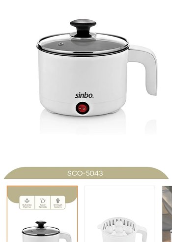 Sinbo SCO-5043 Beyaz Elektrikli Su Isıtıcısı