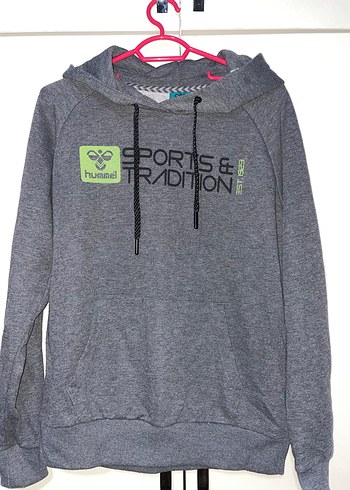 Hummel Gri Kapüşonlu Spor Sweatshirt