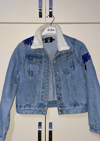 Nakışlı Düğmeli Kadın Denim Ceket