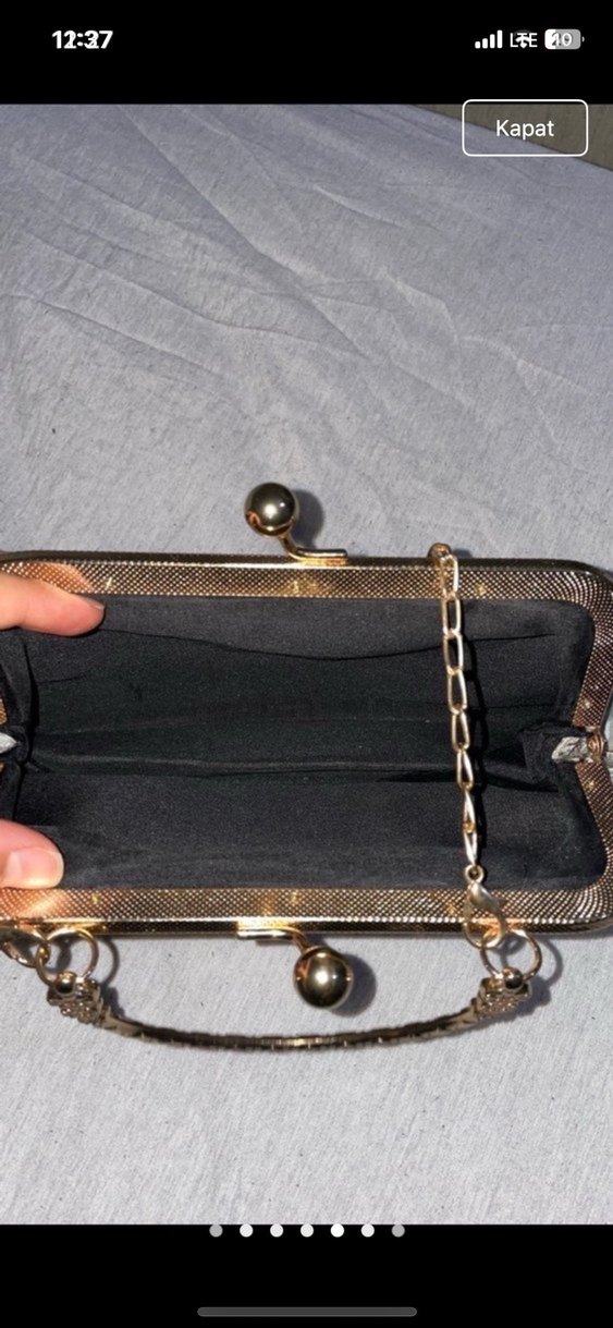 Mavi Çiçekli Kadın El Çantası - Görsel 4