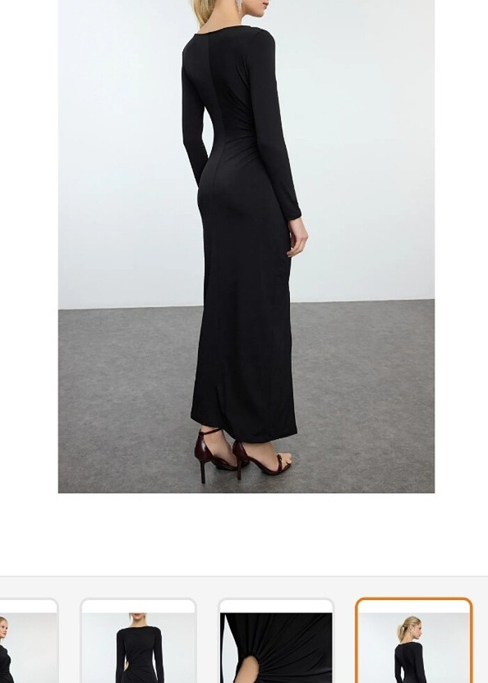 Siyah  uzun kollu Trendyol & Milla Abiye  Elbise - Görsel 3