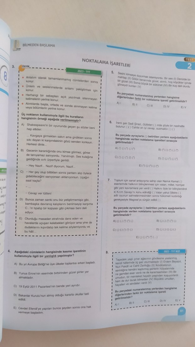 Parla Dil Bilgisi Soru Bankası 2026 - Görsel 5