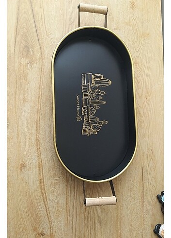 Oval Siyah Tepsi