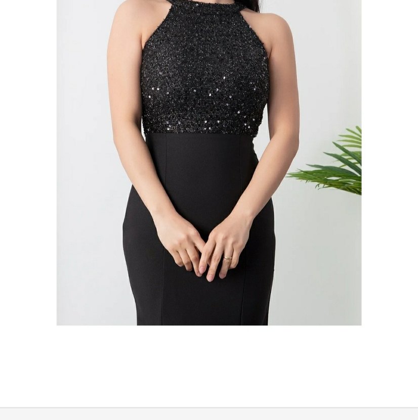 Siyah Payetli Uzun Abiye Elbise - Görsel 2