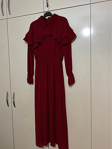 38 Beden Bordo elbise