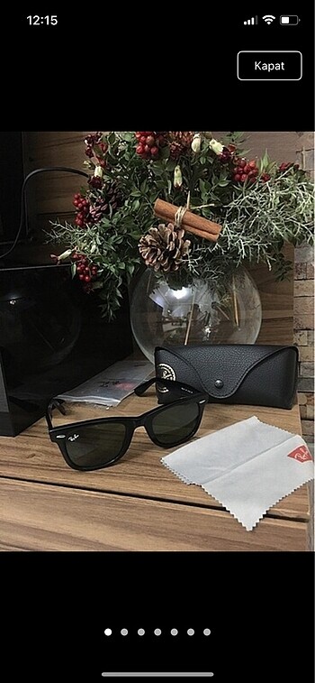 2140 Rayban siyah wayfarer eğik güneş gözlüğü
