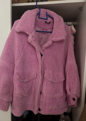 s Beden pembe Renk Peluş kaban az kullanıldı