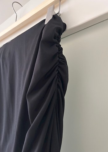 Drapeli Siyah Uzun Hamile Eteği - Görsel 3