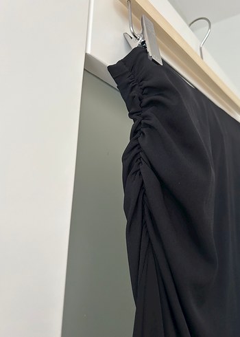 Drapeli Siyah Uzun Hamile Eteği - Görsel 2