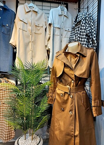 38 Beden kahverengi Renk Zara Model Kadın Trençkot