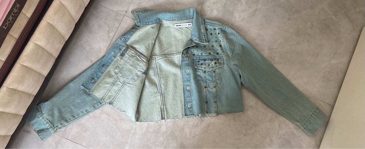36 Beden KOTON KOT CROP CEKET VE PANTOLON TAKIM