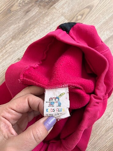 12-13 Yaş Beden pembe Renk Fuşya yanları siyah dantelli kız çocuk eşofman altı