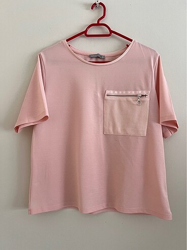 Zara pembe kısa kollu baharlık bluz