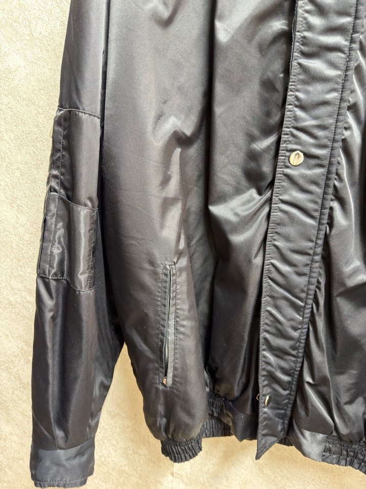 Siyah Düğmeli Erkek bomber Oversize Ceket - Görsel 5