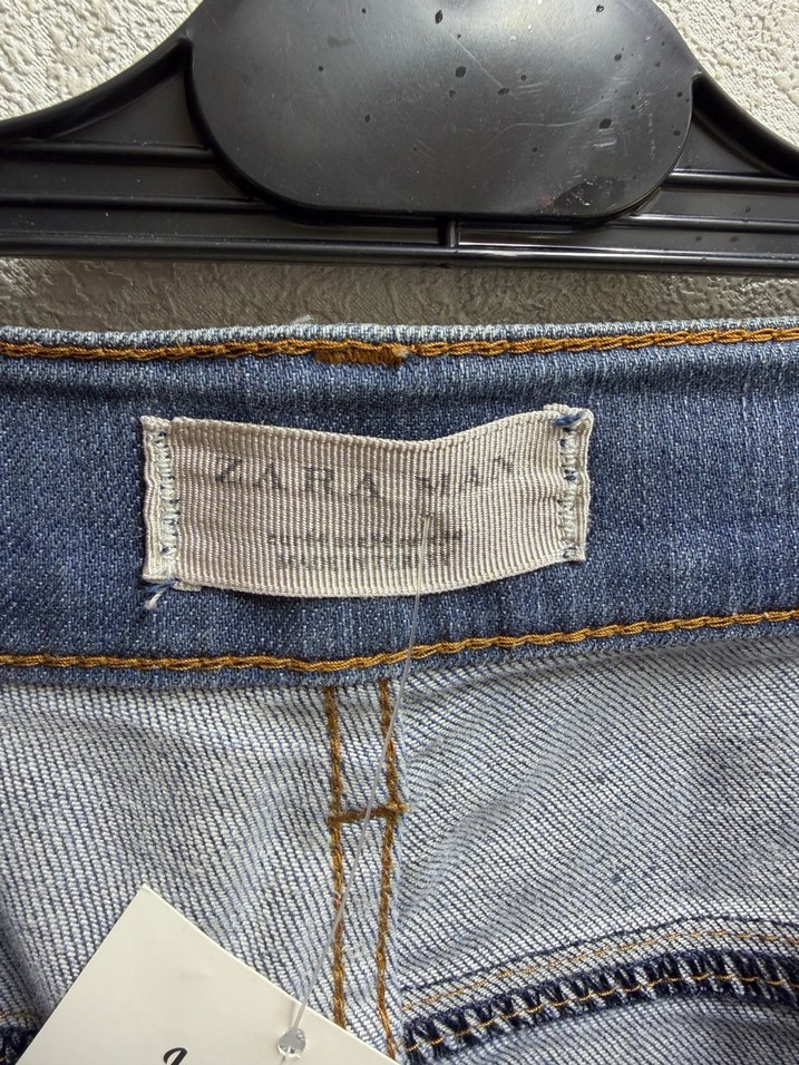 Zara erkek Mavi Denim Normal Kesim Kot Pantolon - Görsel 4
