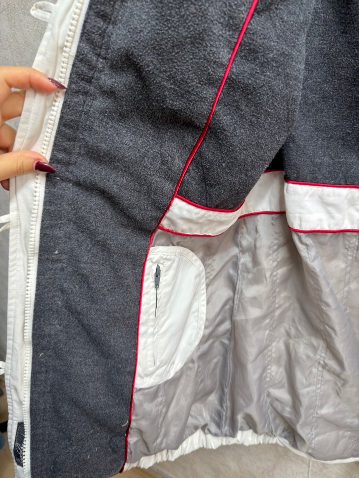 Düğmeli Beyaz Midi unisex kaz tüyü kayak montu - Görsel 3