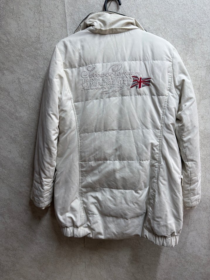 Düğmeli Beyaz Midi unisex kaz tüyü kayak montu - Görsel 4